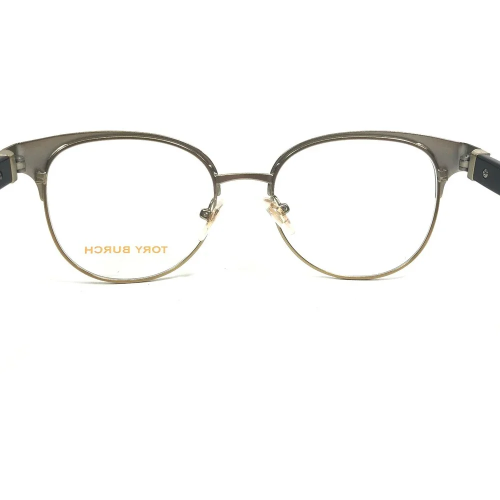 Tory Burch Eyeglasses Frames TY 1054 3100 Shiny Black Gold Round 50-18-140
